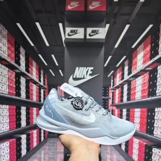 Nike Tênis de Basquete Cinza Branco Low-Top Upper Knit Mesh