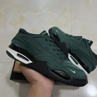 Nike أخضر أسود جلد سويدي داكن وصناعي علوية قاعدة منحوتة حذاء أسلوب حياة