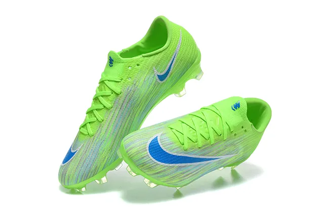 Nike Vert Bleu Bas de Coupe Haut en Tricot Ajustement Dynamique Col Terrain Ferme Chaussures de Football 2
