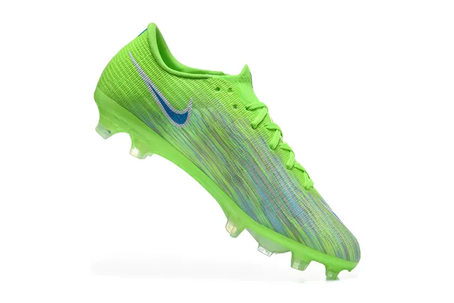 Nike Vert Bleu Bas de Coupe Haut en Tricot Ajustement Dynamique Col Terrain Ferme Chaussures de Football 3