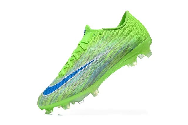 Nike Vert Bleu Bas de Coupe Haut en Tricot Ajustement Dynamique Col Terrain Ferme Chaussures de Football 4