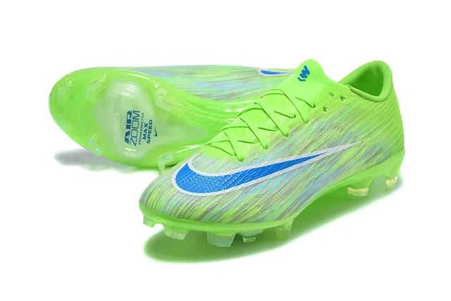 Nike Vert Bleu Bas de Coupe Haut en Tricot Ajustement Dynamique Col Terrain Ferme Chaussures de Football 6