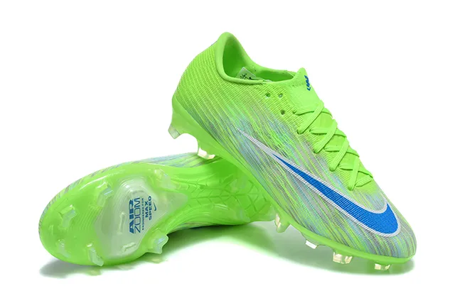 Nike Vert Bleu Bas de Coupe Haut en Tricot Ajustement Dynamique Col Terrain Ferme Chaussures de Football 7
