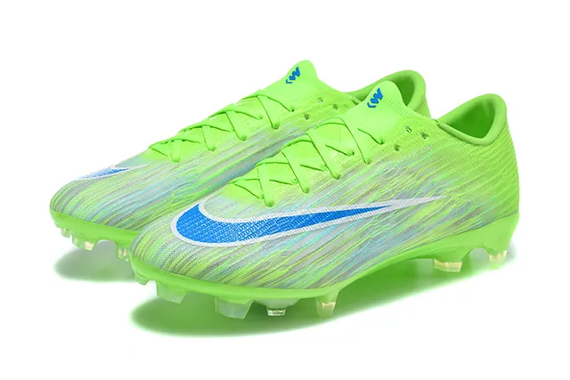 Nike Vert Bleu Bas de Coupe Haut en Tricot Ajustement Dynamique Col Terrain Ferme Chaussures de Football 8