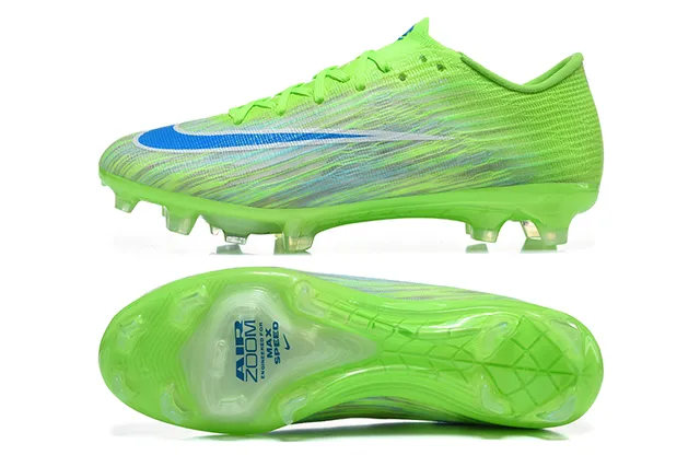 Nike Vert Bleu Bas de Coupe Haut en Tricot Ajustement Dynamique Col Terrain Ferme Chaussures de Football 9