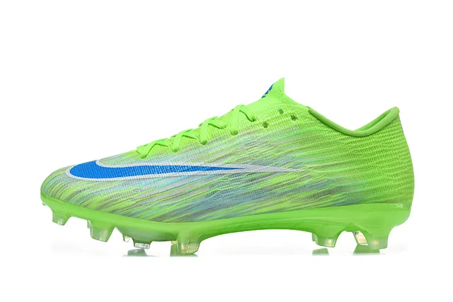 Nike Vert Bleu Bas de Coupe Haut en Tricot Ajustement Dynamique Col Terrain Ferme Chaussures de Football 10