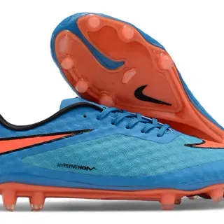 Nike Hypervenom Bleu Orange Chaussures de football pour terrain ferme