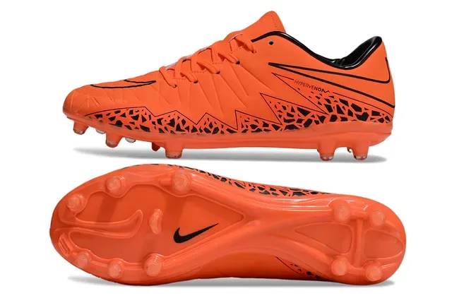 Nike Hypervenom Phantom Orange and Black Firm-Ground Soccer Shoes 5
