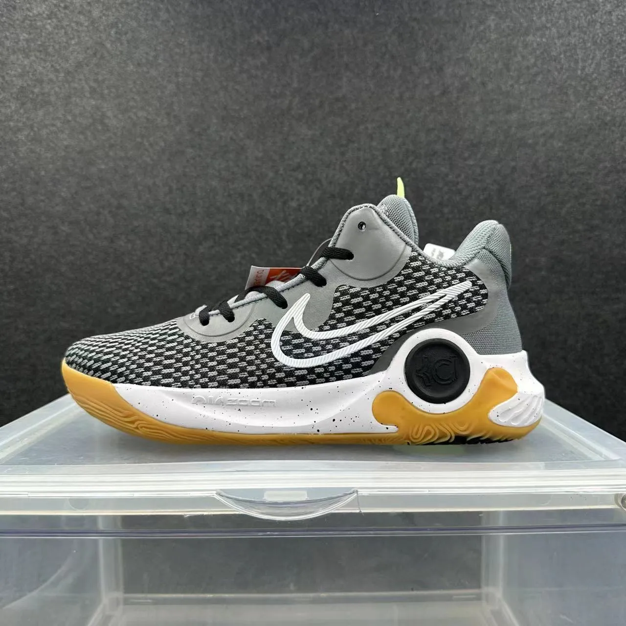 Nike KD काला धूसर बुना हुआ सा सा ऊपरी एकीकृत एड़ी काउंटर बास्केटबॉल जूते 2