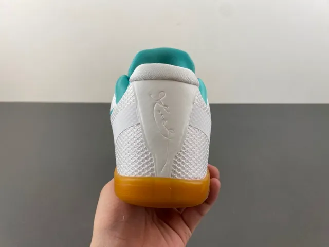 نايك كوبي أبيض أزرق Perforated Mesh Upper Teal Swoosh Overlay أحذية كرة السلة 4