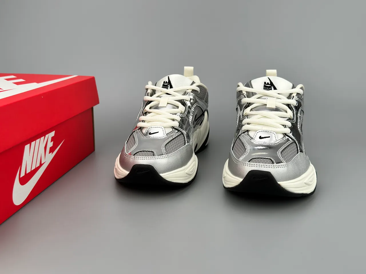 Nike M2K Tekno Silver Metallic Chunky Sneakers 3