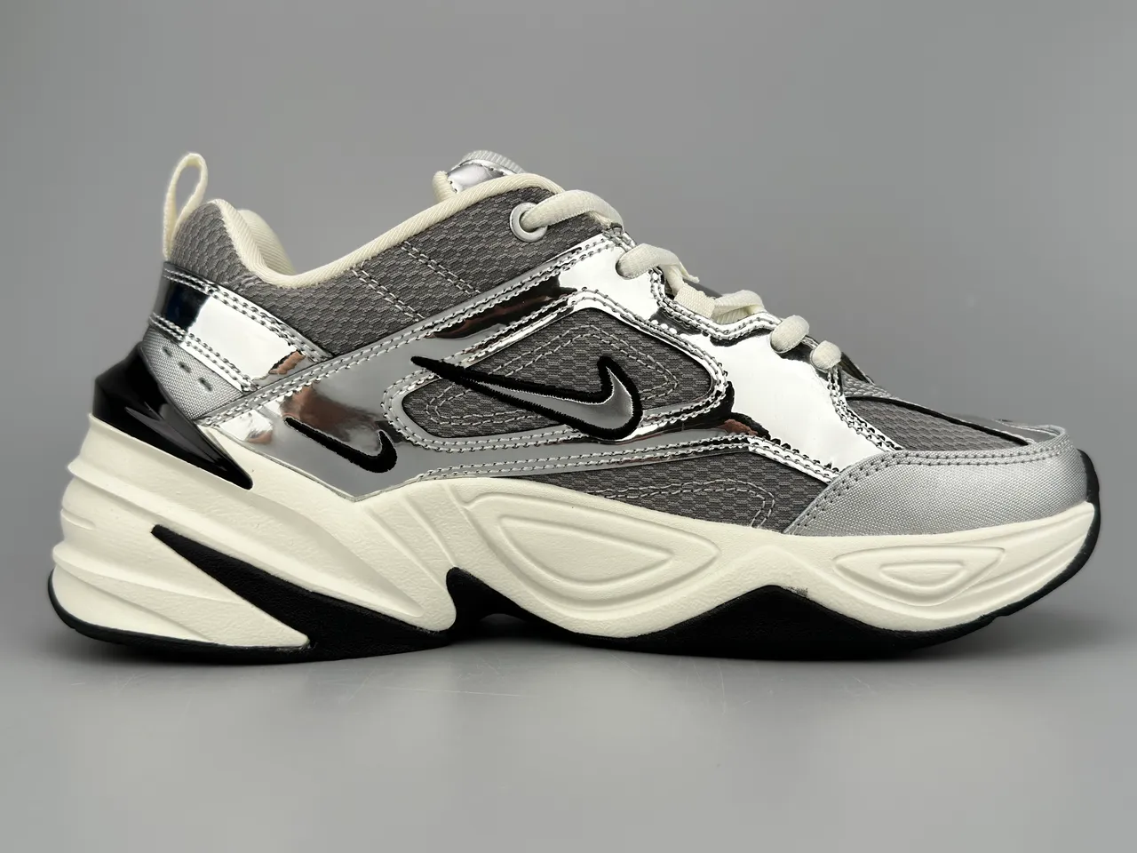 Nike M2K Tekno Silver Metallic Chunky Sneakers 10