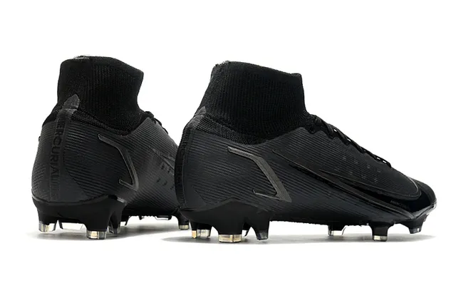 Nike Mercurial High-Cut Preto Superfície Firme Sapatos de Futebol 7