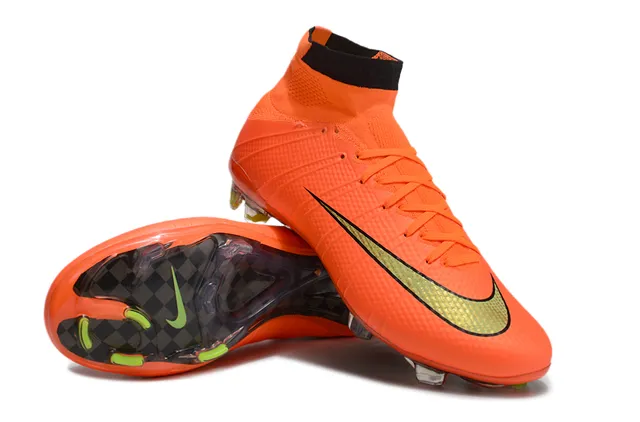 Nike Mercurial Superfly Chaussures de football pour terrain ferme orange néon vert 4