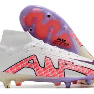 Nike Mercurial Superfly White Pink Purple Firm-Ground Soccer Shoes
