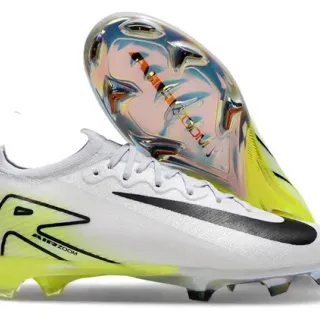 Nike Mercurial Vapor Air Zoom Branco Neon Amarelo Chuteiras de Futebol Firm-Ground