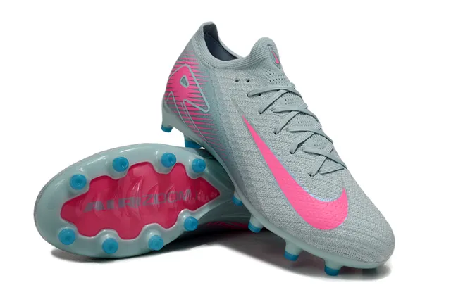 Nike Mercurial Vapor Bleu Rose Flyknit Upper Lacets Asymétriques Firm-Ground Chaussures de football 3