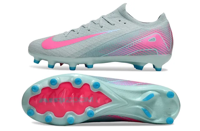 Nike Mercurial Vapor Bleu Rose Flyknit Upper Lacets Asymétriques Firm-Ground Chaussures de football 5