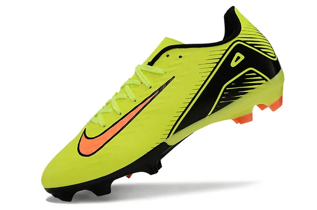 Nike Mercurial Vapor Amarelo Neón Preto Laranja Campo Firme Sapatos de Futebol 3