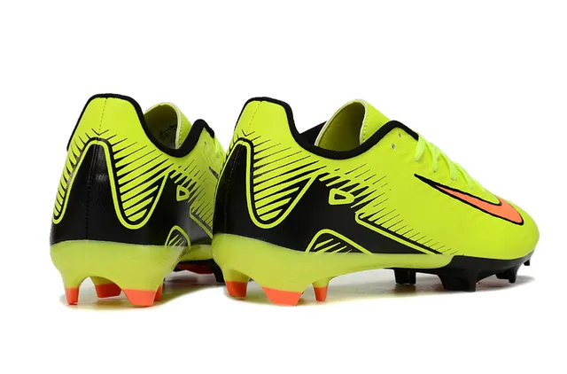 Nike Mercurial Vapor Amarelo Neón Preto Laranja Campo Firme Sapatos de Futebol 5