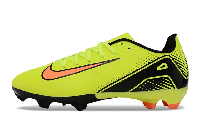 Nike Mercurial Vapor Amarelo Neón Preto Laranja Campo Firme Sapatos de Futebol 7