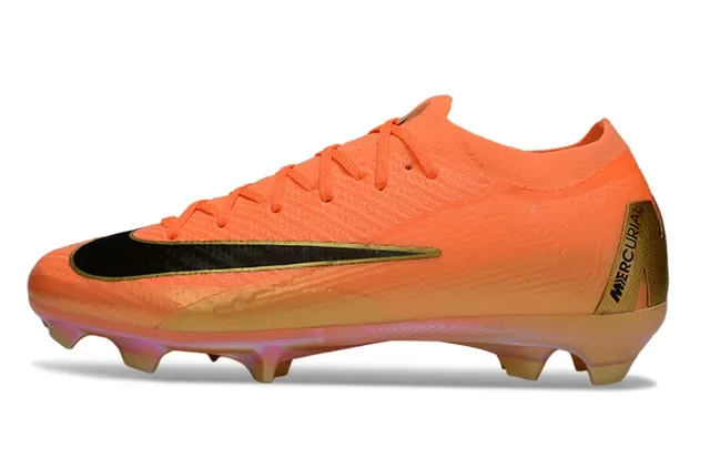 Nike Mercurial Vapor 橙金黑 草地钉鞋 6