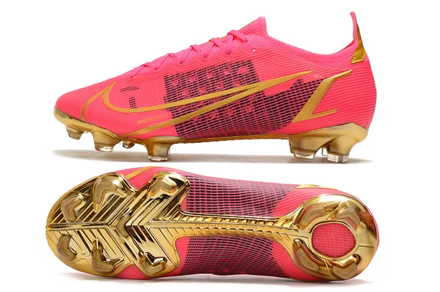 Nike Mercurial Vapor 粉色和金色硬地足球鞋 3
