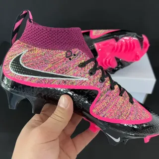 Nike Multicolor Pink Knit Upper Sock-Fit Collar Firm-Ground Soccer Shoes