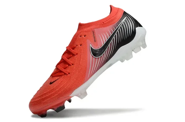 Nike Orange Black Knit Upper Dynamic Silver Wave Graphics Firm-Ground Soccer Shoes 3