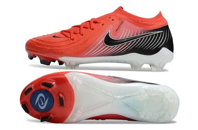 Nike Orange Black Knit Upper Dynamic Silver Wave Graphics Firm-Ground Soccer Shoes 6