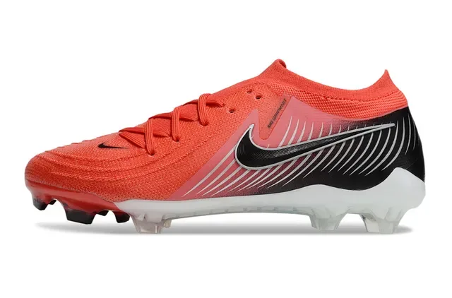 Nike Orange Black Knit Upper Dynamic Silver Wave Graphics Firm-Ground Soccer Shoes 7