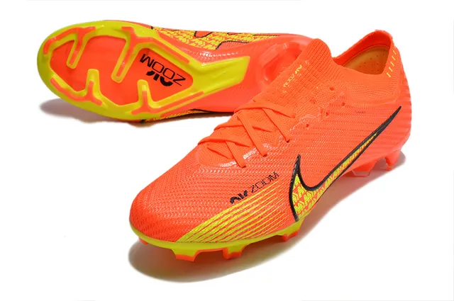 Nike Chaussures de football orange jaune tige maille col ajustement dynamique semelle sol ferme 3