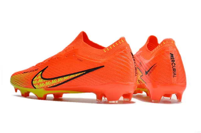 Nike Chaussures de football orange jaune tige maille col ajustement dynamique semelle sol ferme 4
