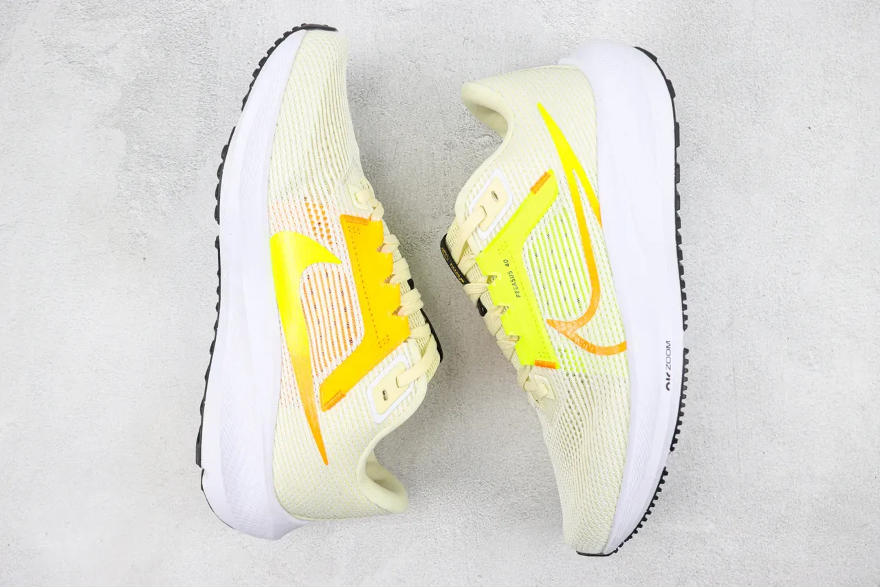 Nike Pegasus 40 Neon Yellow and Orange Running Shoes 2