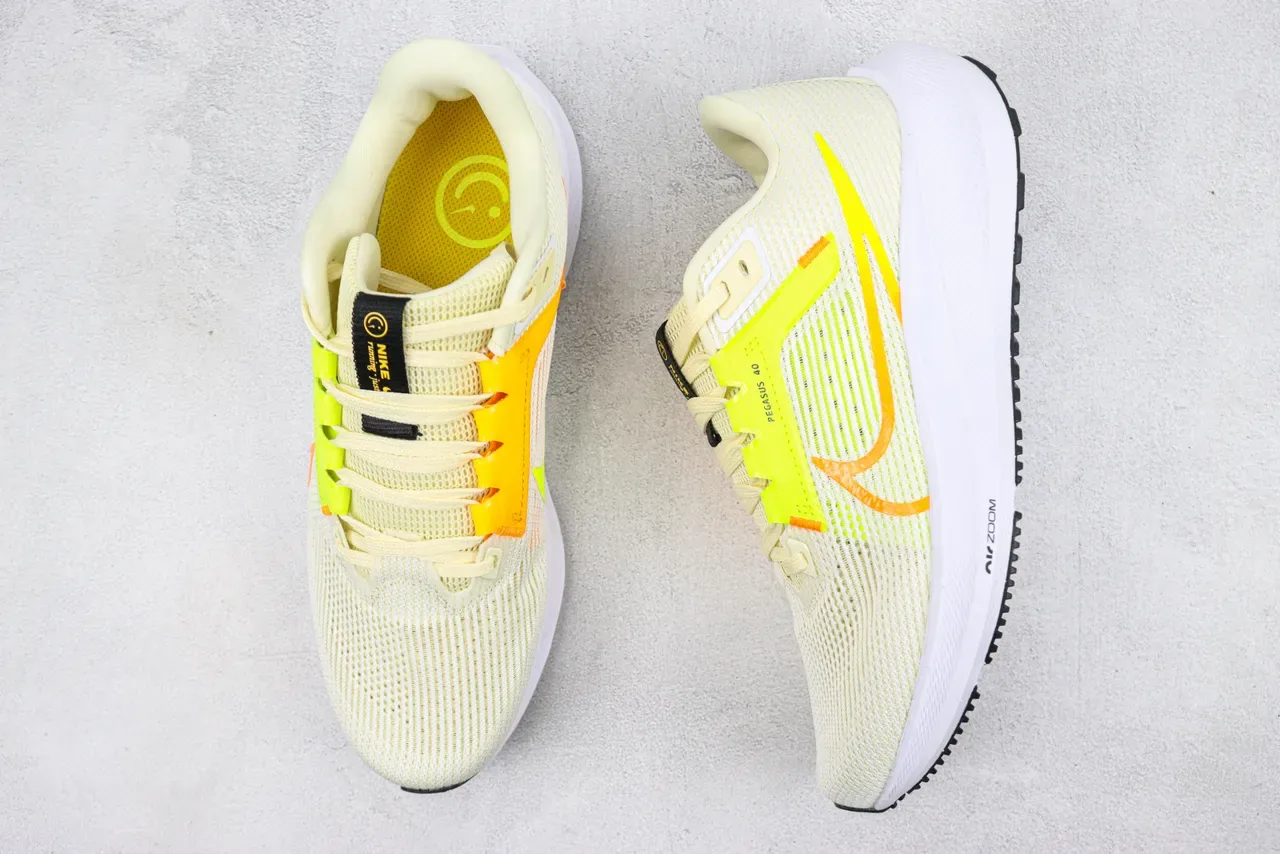 Nike Pegasus 40 Neon Yellow and Orange Running Shoes 3
