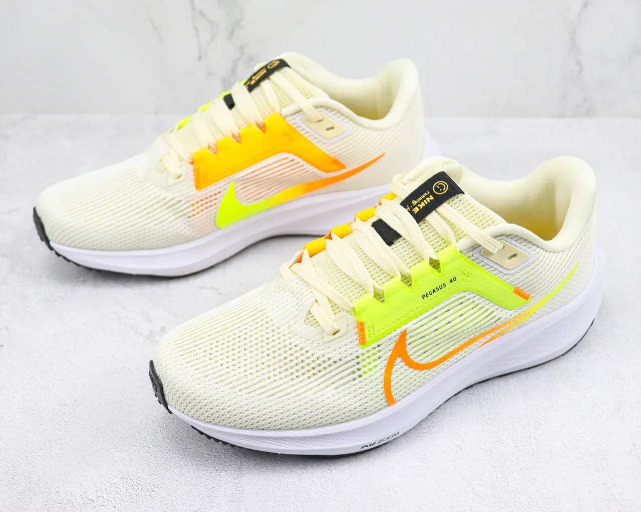 Nike Pegasus 40 Neon Yellow and Orange Running Shoes 4