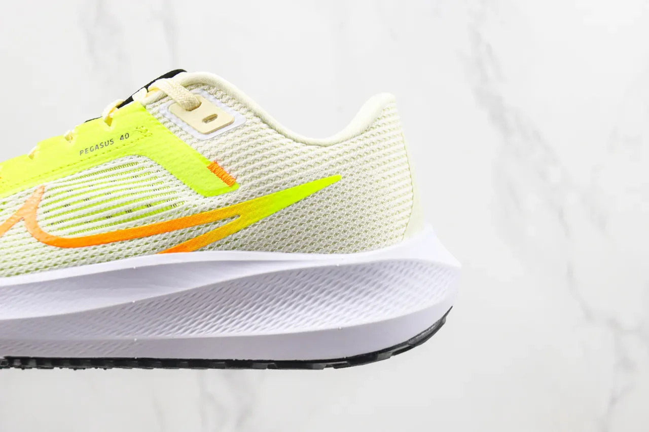 Nike Pegasus 40 Neon Yellow and Orange Running Shoes 7
