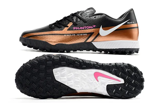 Nike Phantom GT 黑色棕色 低帮 合成鞋面 金属铜橙渐变 草地足球鞋 13