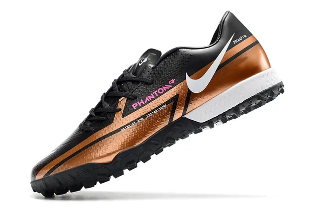Nike Phantom GT 黑色棕色 低帮 合成鞋面 金属铜橙渐变 草地足球鞋 15