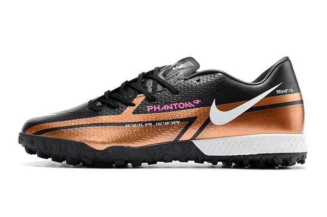 Nike Phantom GT 黑色棕色 低帮 合成鞋面 金属铜橙渐变 草地足球鞋 16