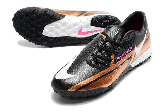 Nike Phantom GT 黑色棕色 低帮 合成鞋面 金属铜橙渐变 草地足球鞋 17
