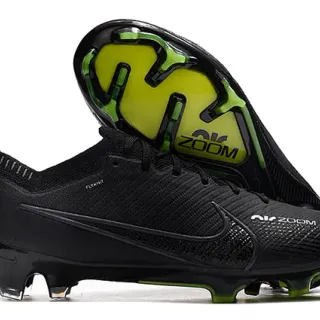 Nike Phantom GT Black Green Flyknit Upper Asymmetric Lacing System Firm-Ground Soccer Shoes