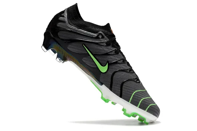 Nike Phantom GT Black Green Knit Upper Wave-Pattern Synthetic Overlays Firm-Ground Soccer Shoes 2