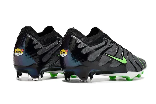 Nike Phantom GT Black Green Knit Upper Wave-Pattern Synthetic Overlays Firm-Ground Soccer Shoes 5