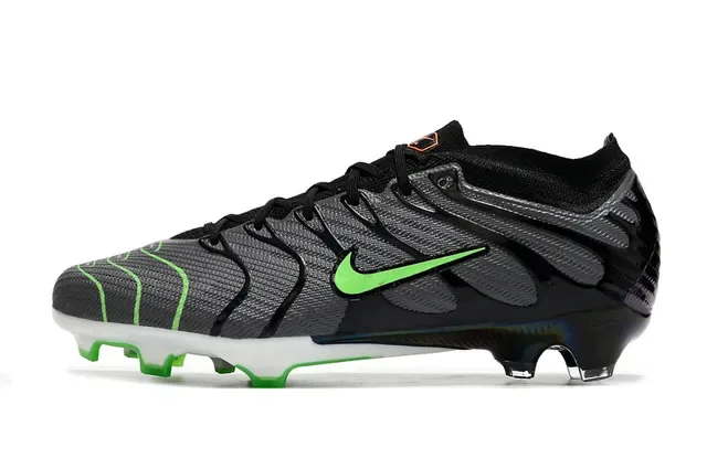 Nike Phantom GT Black Green Knit Upper Wave-Pattern Synthetic Overlays Firm-Ground Soccer Shoes 6