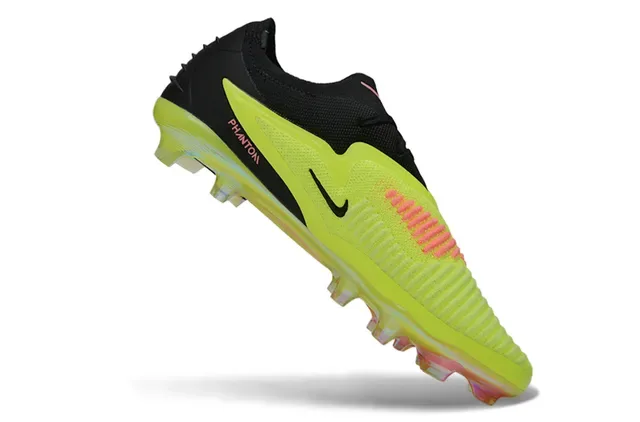 Nike Phantom GT أسود أصفر منخفض القطع نسيج غير متماثل الربط أرضية صلبة أحذية كرة القدم 2