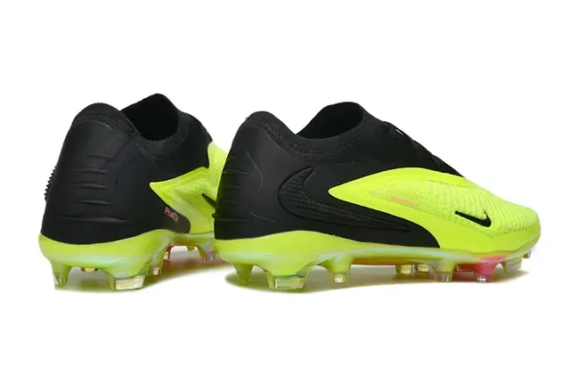 Nike Phantom GT أسود أصفر منخفض القطع نسيج غير متماثل الربط أرضية صلبة أحذية كرة القدم 5