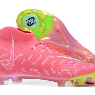 Nike Phantom GT Chaussures de football pour terrain ferme en rose vif et vert néon