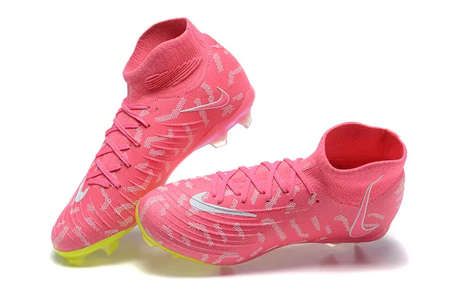 Nike Phantom GT Chaussures de football pour terrain ferme en rose vif et vert néon 2