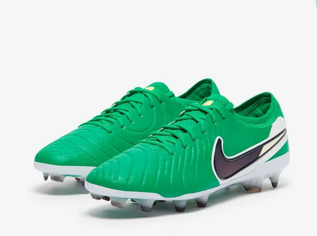 Nike Phantom GT সবুজ সাদা নিম্ন-কাট নিট উপরের অংশ টেক্সচার্ড ফোরফুট ফার্ম-গ্রাউন্ড সকার জুতো 2